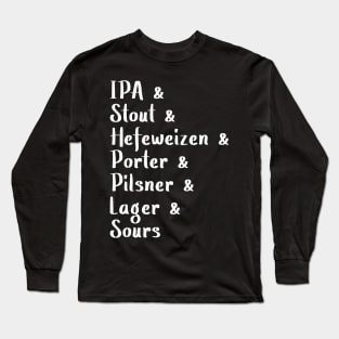 Beer Types Long Sleeve T-Shirt